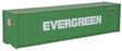 40' Hi Cube Corrugated Container w/Flat Roof - Assembled -- Evergreen (green, white)-1