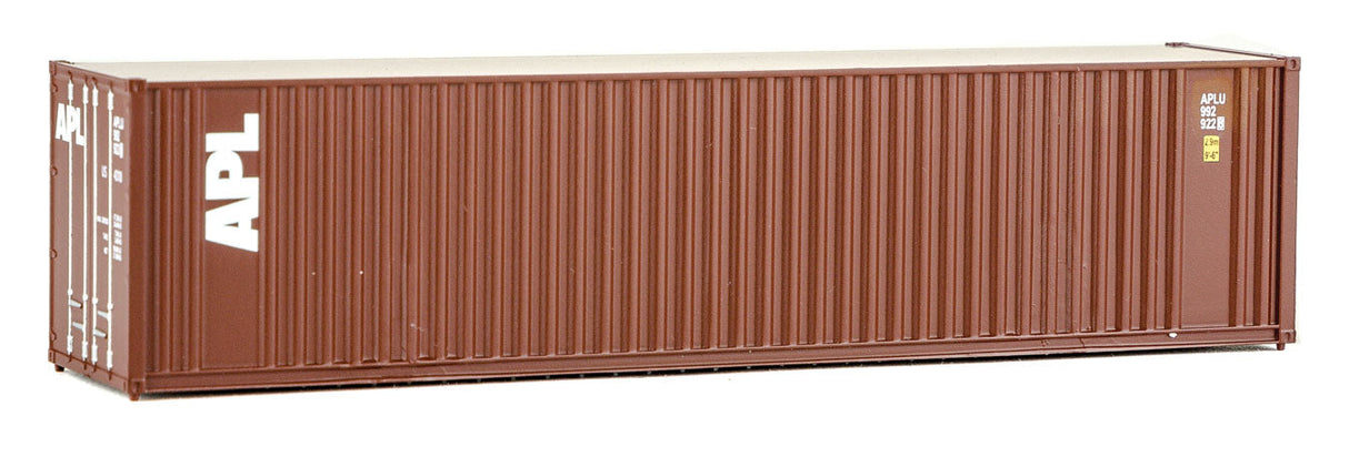 40' Hi-Cube Corrugated Container w/Flat Roof - Assembled -- American President Lines (brown, white)-1