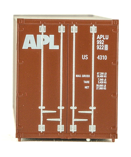 40' Hi-Cube Corrugated Container w/Flat Roof - Assembled -- American President Lines (brown, white)-3