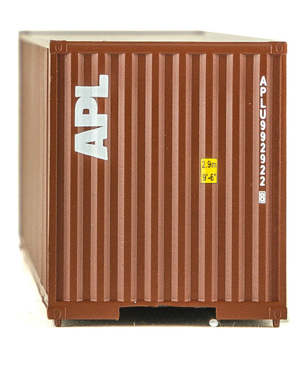 40' Hi-Cube Corrugated Container w/Flat Roof - Assembled -- American President Lines (brown, white)-4