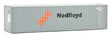 40' Hi-Cube Corrugated Container w/Flat Roof - Assembled -- Nedlloyd (gray, orange, black)-1