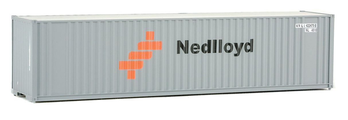 40' Hi-Cube Corrugated Container w/Flat Roof - Assembled -- Nedlloyd (gray, orange, black)-2