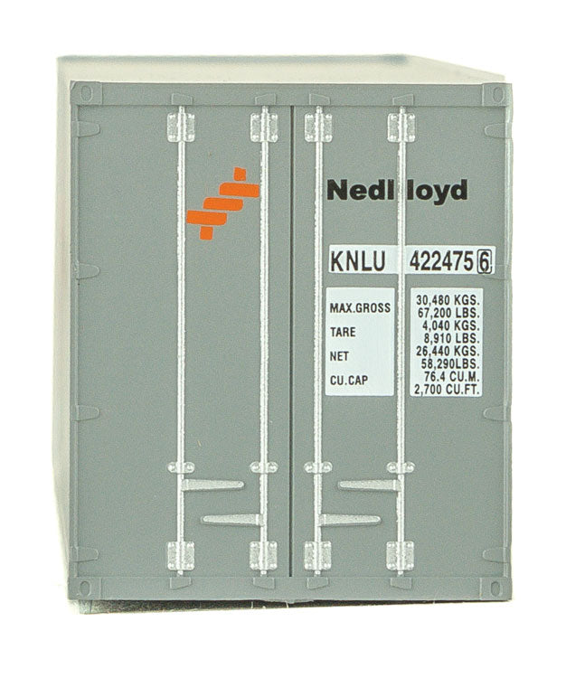 40' Hi-Cube Corrugated Container w/Flat Roof - Assembled -- Nedlloyd (gray, orange, black)-4