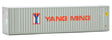 40' Hi-Cube Corrugated Container w/Flat Roof - Assembled -- Yang Ming (gray, red, blue)-1