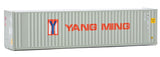40' Hi-Cube Corrugated Container w/Flat Roof - Assembled -- Yang Ming (gray, red, blue)-2
