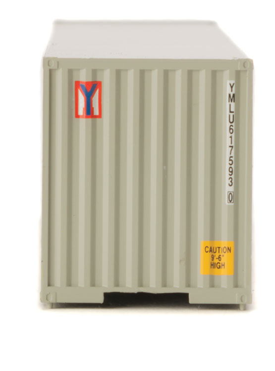 40' Hi-Cube Corrugated Container w/Flat Roof - Assembled -- Yang Ming (gray, red, blue)-5