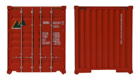 40' Hi Cube Corrugated Side Container - Assembled -- Hyundai (orange, white, green, yellow)-2