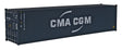 40' Hi Cube Corrugated Side Container - Assembled -- CMA-CGM (New Logo)-1