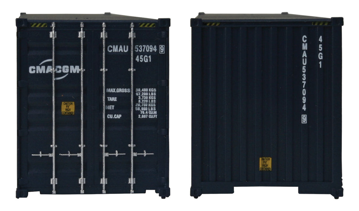 40' Hi Cube Corrugated Side Container - Assembled -- CMA-CGM (New Logo)-2