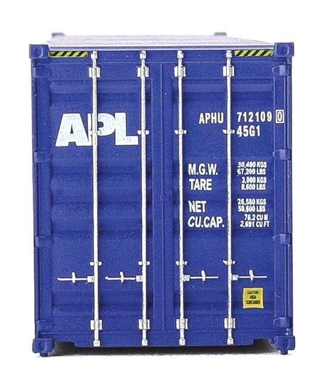 40' Hi-Cube Corrugated-Side Container - Assembled -- American President Lines APL (blue, white)-5