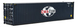 40' Hi-Cube Corrugated-Side Container - Assembled -- GMA-CGM (Globe Logo; blue, white, red)-1