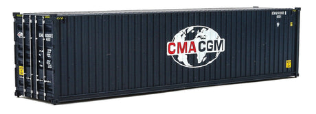 40' Hi-Cube Corrugated-Side Container - Assembled -- GMA-CGM (Globe Logo; blue, white, red)-1