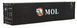 40' Hi-Cube Corrugated-Side Container - Assembled -- Mitsui OSK Lines (black, white, red; Alligator Logo)-1