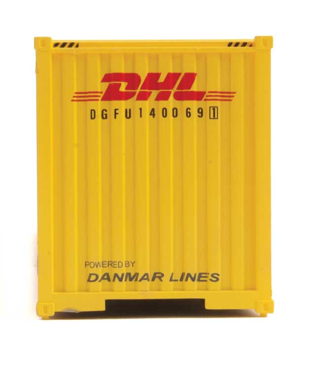 40' Hi-Cube Corrugated-Side Container - Assembled -- DHL (yellow, red)-4