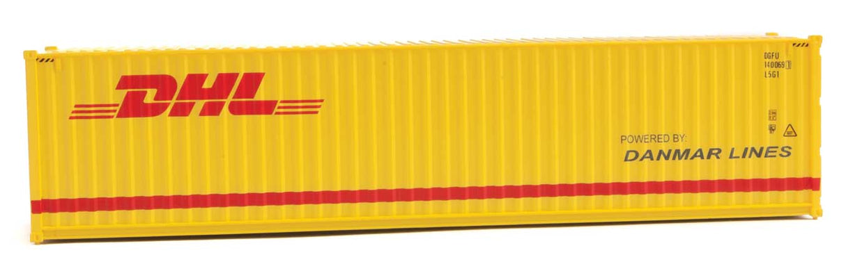 40' Hi-Cube Corrugated-Side Container - Assembled -- DHL (yellow, red)-5