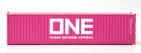 40' Hi-Cube Corrugated-Side Container - Assembled -- Ocean Network Express - ONE (magenta, white)-5