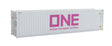 40' Hi-Cube Corrugated-Side Container - Assembled -- Ocean Network Express - ONE (white, magenta)-1