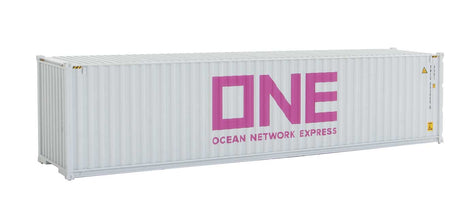 40' Hi-Cube Corrugated-Side Container - Assembled -- Ocean Network Express - ONE (white, magenta)-2