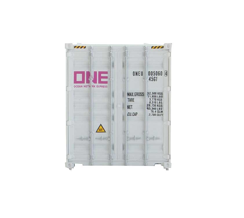 40' Hi-Cube Corrugated-Side Container - Assembled -- Ocean Network Express - ONE (white, magenta)-3