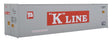 40' Hi Cube Smooth Side Reefer Container - Assembled -- K-Line (grey, red, white)-1