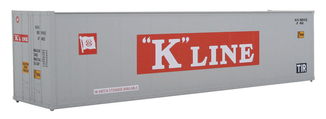 40' Hi Cube Smooth Side Reefer Container - Assembled -- K-Line (grey, red, white)-1
