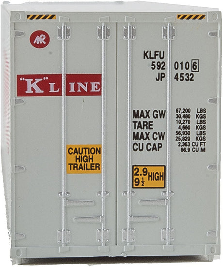 40' Hi Cube Smooth Side Reefer Container - Assembled -- K-Line (grey, red, white)-3