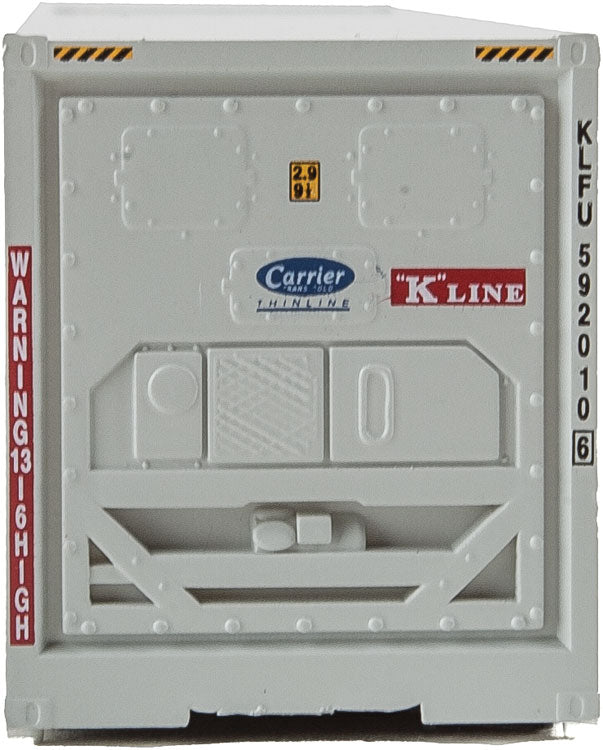 40' Hi Cube Smooth Side Reefer Container - Assembled -- K-Line (grey, red, white)-4