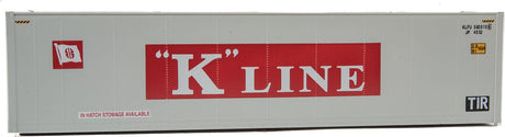 40' Hi Cube Smooth Side Reefer Container - Assembled -- K-Line (grey, red, white)-5