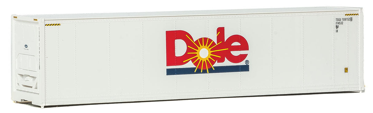 40' Hi-Cube Smooth-Side Reefer Container - Assembled -- Dole (white, red, blue)-2