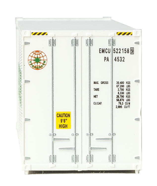 40' Hi-Cube Smooth-Side Reefer Container - Assembled -- Evergreen (white, green)-4