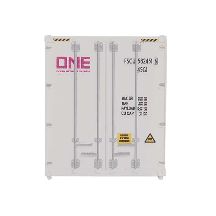 40' Hi-Cube Smooth-Side Reefer Container - Assembled -- Ocean Network Express - ONE (white, magenta)-3