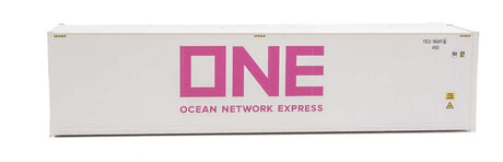 40' Hi-Cube Smooth-Side Reefer Container - Assembled -- Ocean Network Express - ONE (white, magenta)-5