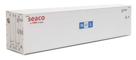 40' Hi-Cube Smooth-Side Reefer Container - Assembled -- Mitsui Overseas Lines - SEACO/MOL (white, blue, red)-1