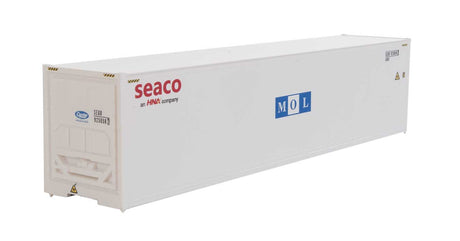 40' Hi-Cube Smooth-Side Reefer Container - Assembled -- Mitsui Overseas Lines - SEACO/MOL (white, blue, red)-2