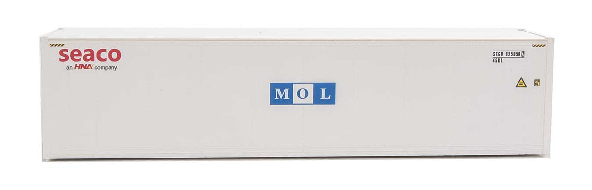 40' Hi-Cube Smooth-Side Reefer Container - Assembled -- Mitsui Overseas Lines - SEACO/MOL (white, blue, red)-5