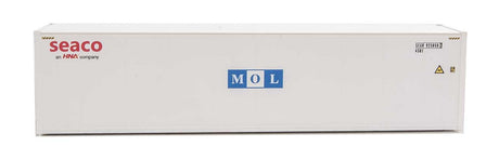 40' Hi-Cube Smooth-Side Reefer Container - Assembled -- Mitsui Overseas Lines - SEACO/MOL (white, blue, red)-5