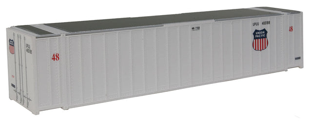 48' Ribbed Side Container - Assembled -- Union Pacific(R) (white, Shield Logo)-1
