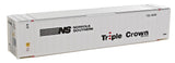 48' Ribbed Side Container - Assembled -- Norfolk Southern/Triple Crown (white, black, red)-1