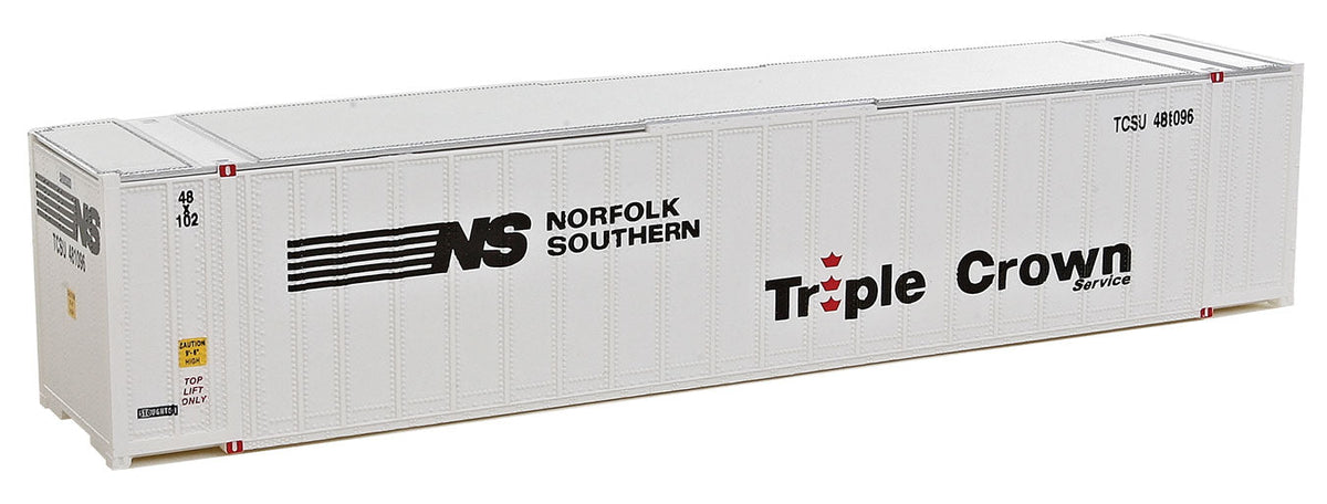 48' Ribbed Side Container - Assembled -- Norfolk Southern/Triple Crown (white, black, red)-2