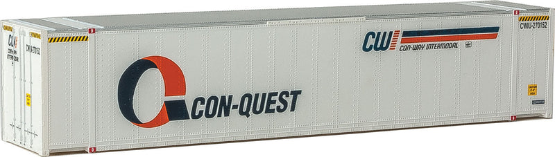 48' Smooth-Side Container - Assembled -- Con-Quest (white, orange, blue)-1