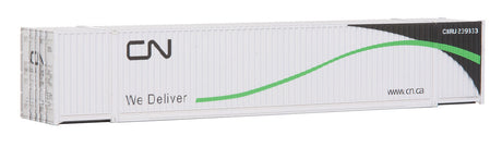53' Singamas Corrugated Side Container - Ready to Run -- Canadian National (white, black, green)-1