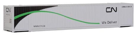53' Singamas Corrugated Side Container - Ready to Run -- Canadian National (white, black, green)-2