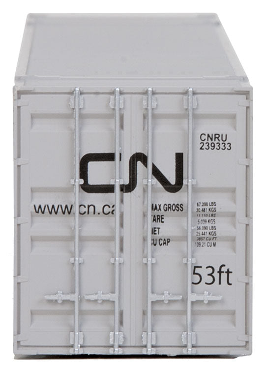 53' Singamas Corrugated Side Container - Ready to Run -- Canadian National (white, black, green)-3