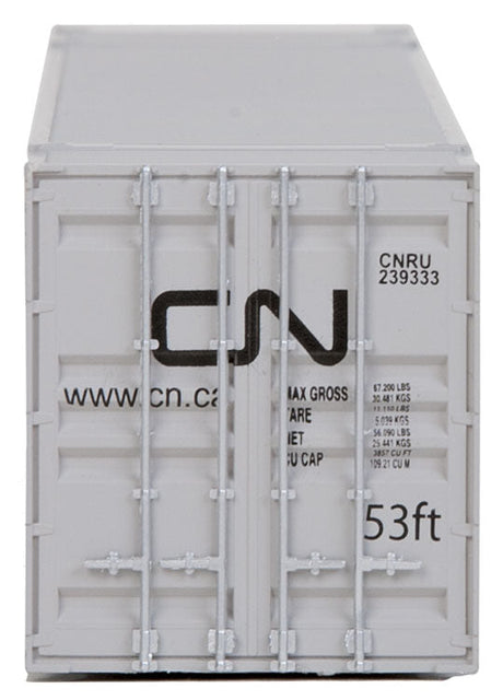 53' Singamas Corrugated Side Container - Ready to Run -- Canadian National (white, black, green)-3