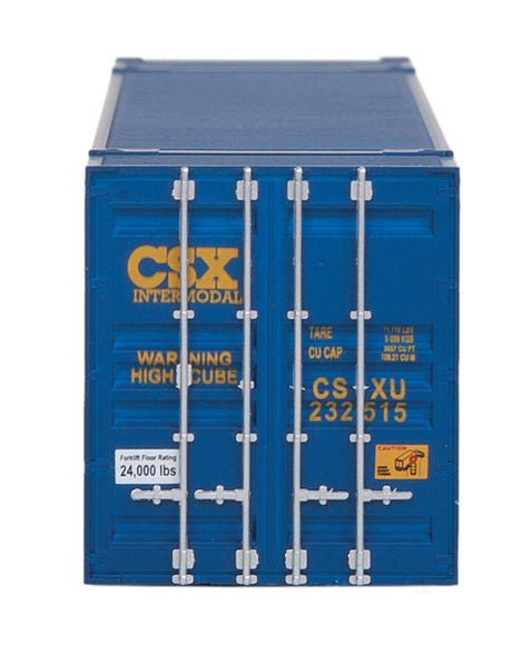 53' Singamas Corrugated Side Container - Ready to Run -- CSX Transportation (blue, yellow; Boxcar Logo)-3