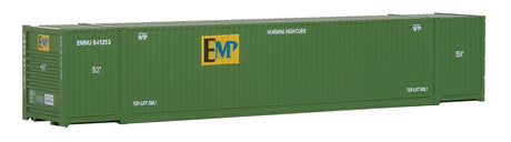 53' Singamas Corrugated Side Container - Ready to Run -- EMP (green, yellow)-2