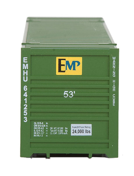 53' Singamas Corrugated Side Container - Ready to Run -- EMP (green, yellow)-4