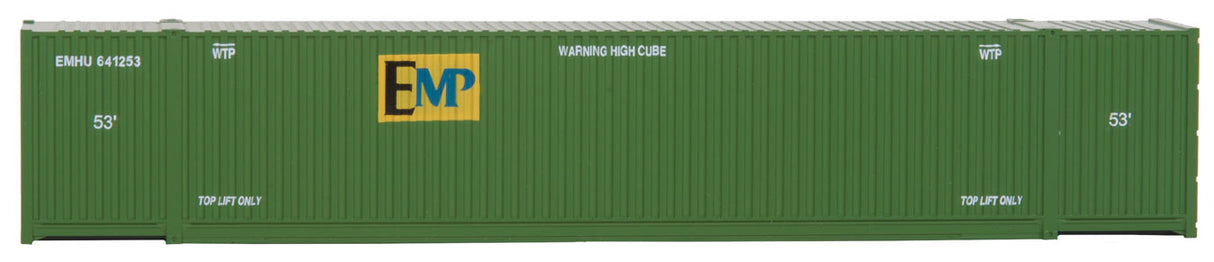 53' Singamas Corrugated Side Container - Ready to Run -- EMP (green, yellow)-5
