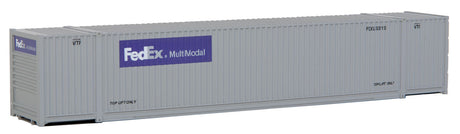 53' Singamas Corrugated Side Container - Ready to Run -- FedEx MultiModal (gray, purple)-2