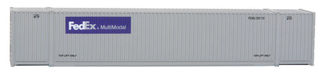 53' Singamas Corrugated Side Container - Ready to Run -- FedEx MultiModal (gray, purple)-5